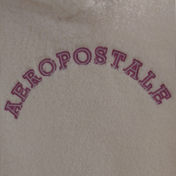 Aeropostale White and Purple Fleece Hoodie - Picture 3 of 4